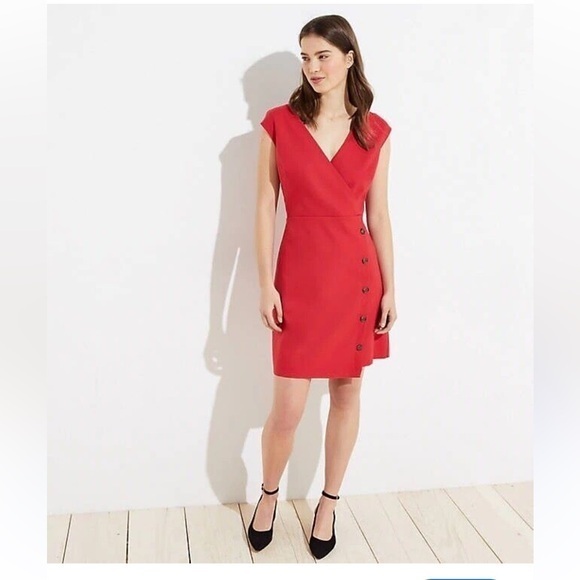 Surplice Neck Printed Puff Sleeve Side Button Wrap Dress for Women